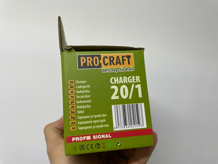 Încărcător ProCraft 20V pentru Acumulatori Li-Ion 4Ah, Protecție Completă și Încărcare Rapidă [5]