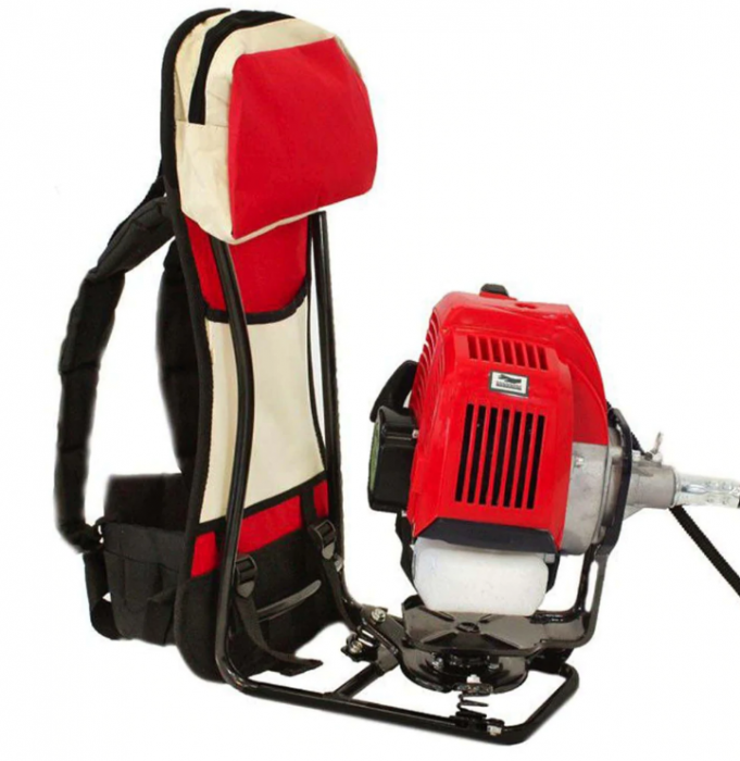 Set Motocoasa tip rucsac Micul Fermier BC430KF, 4.76CP, + Cultivator + Prasitoare + Cap drujba [6]