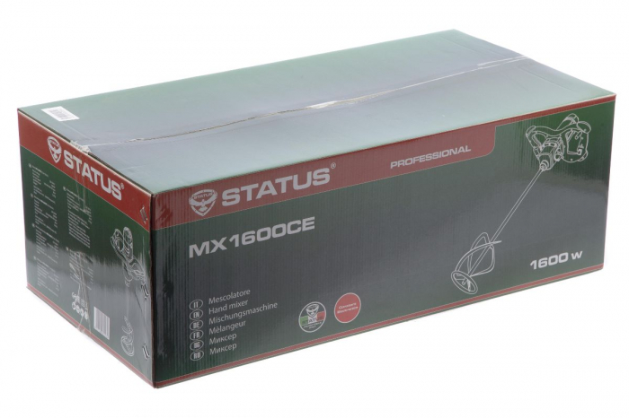 Amestecator Vopsea / Mortar STATUS MX1600CE, Putere 1600W, Rotatii 700 RPM, Diametru Paleta 135 MM [12]