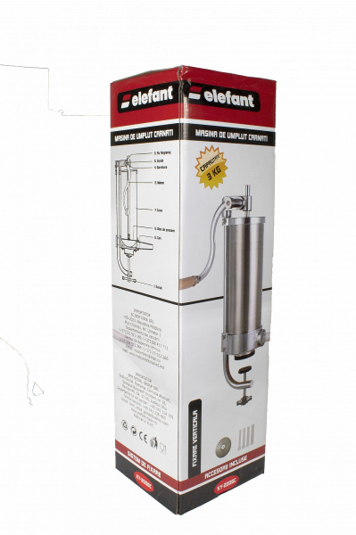 Aparat vertical de umplut carnati Elefant KY-2006C , inox alimentar, 4 palnii, 3Kg [7]
