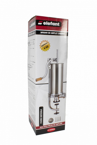 Aparat vertical de umplut carnati Elefant KY-2008CB , inox alimentar, 4 palnii, 4Kg [8]