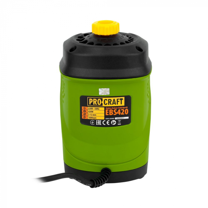 Ascutitor burghiu Procraft EBS420, 95 W, 1600 rotatii, grosime burghiu 3-12 mm, disc 75 mm, profesional [4]