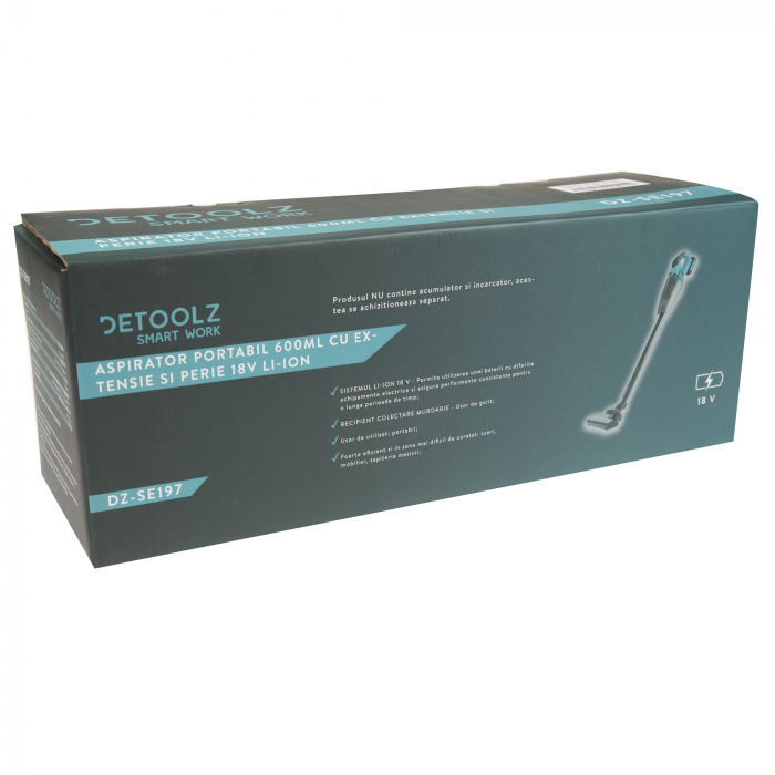 DZ-SE197 Aspirator portabil 600ml 18V cu extensie si perie [6]
