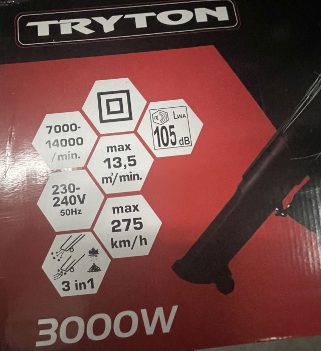 Aspirator suflanta cu tocator Tryton, 13M3/H, 275KM/H, 3000W [5]