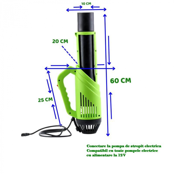 Atomizor electric portabil atasabil la pompa de stropit electrica Pandora 12V8Ah 80W GF-1522 [24]