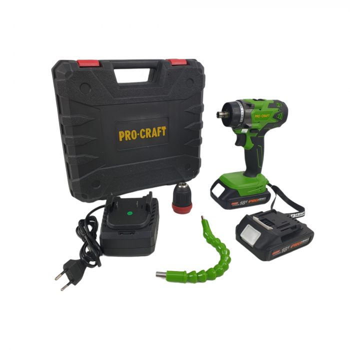 Autofiletanta Procraft Industrial PA18Li DFR Extra, 18V, 2 Ah, 350-1200 rotatii + Prelungitor flexibil [12]