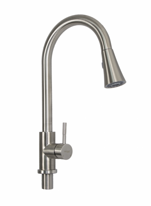 Baterie bucatarie MIXXUS SUS-014-B din otel inoxidabil, Monocomanda, Racorduri incluse [2]