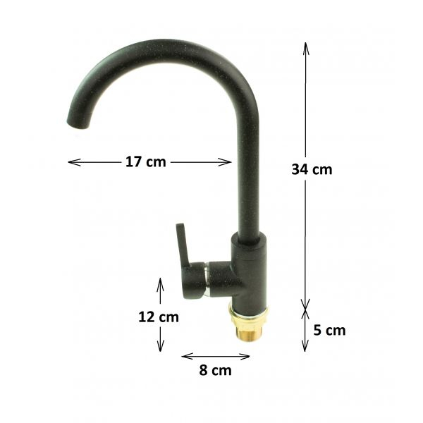 Baterie Fleko FZXC-MD410, Negru, pentru bucatarie, monocomanda , cartus ceramic 40mm [5]