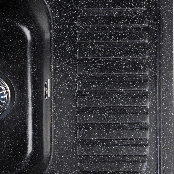GF-2232 Chiuveta compozit dreptunghiulara neagra cu picurator 640x490mm [4]