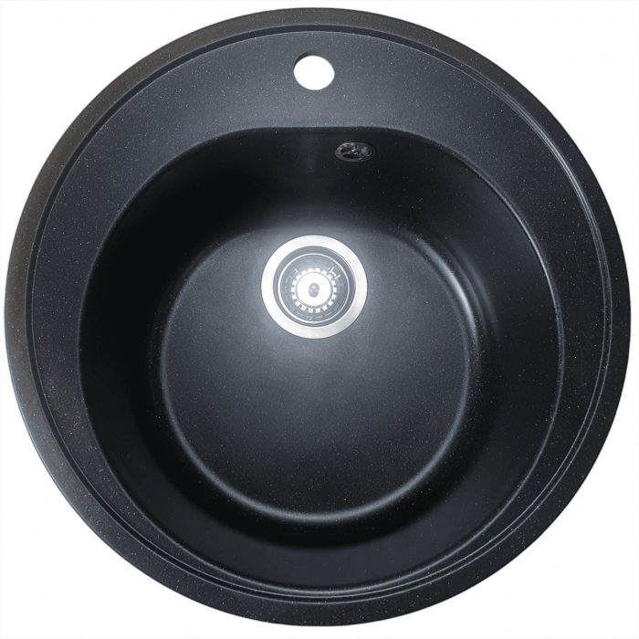 CHIUVETA Rotunda PREMIUM ELEFANT de bucatarie, material compozit, negra, 510mm  NEGRU METALIC LUNA [3]