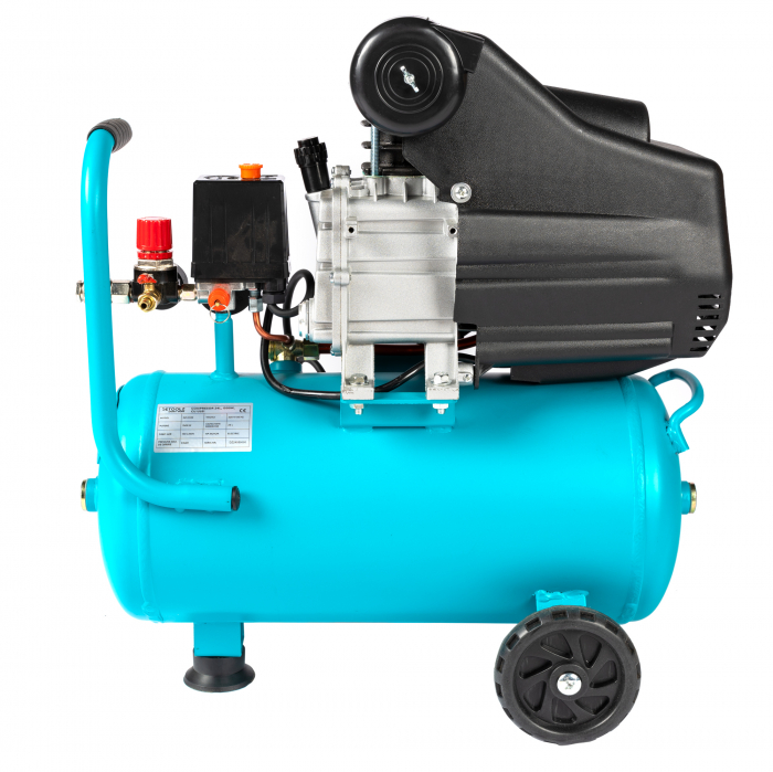 Compresor Detoolz 24L cu ulei, 1500 W, debit 160L/min, 8 bar, 2 prize de aer [2]