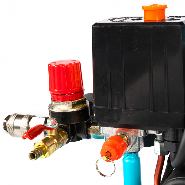 Compresor Detoolz 24L fara ulei, 1500 W, debit 154L/min, 8 bar, 2 prize de aer [5]