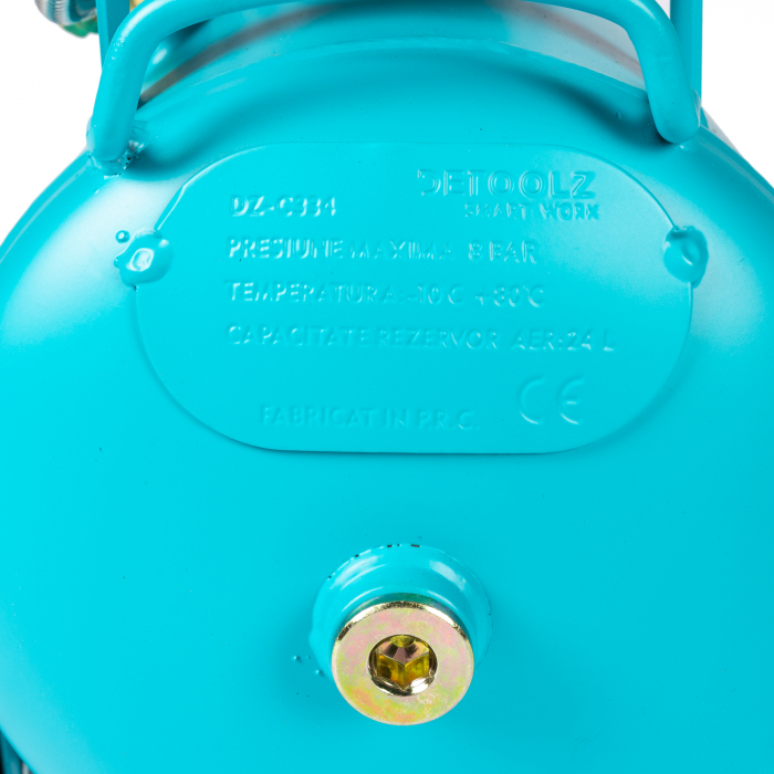 Compresor Detoolz 24L fara ulei, 1500 W, debit 154L/min, 8 bar, 2 prize de aer [8]