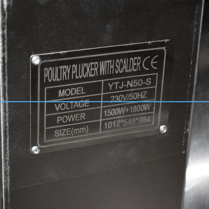Deplumator electric cu oparitor pentru oparit si penit pasari . Putere motor 1500W / Putere rezistenta fierbator 1800W [4]
