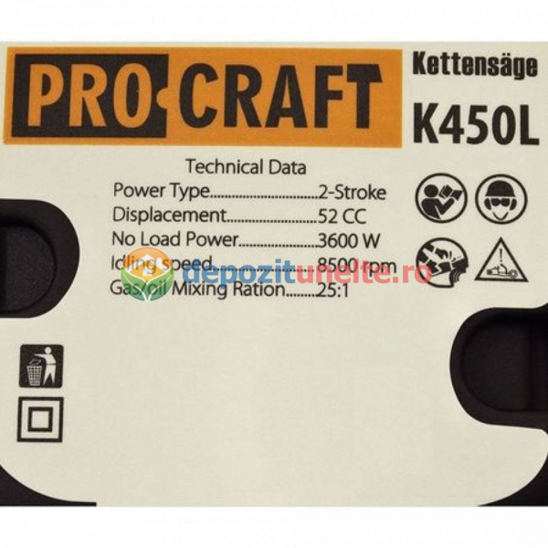 DRUJBA PROCRAFT GERMANY K450L 3.8CP, 52CC, MODEL 2018 [6]