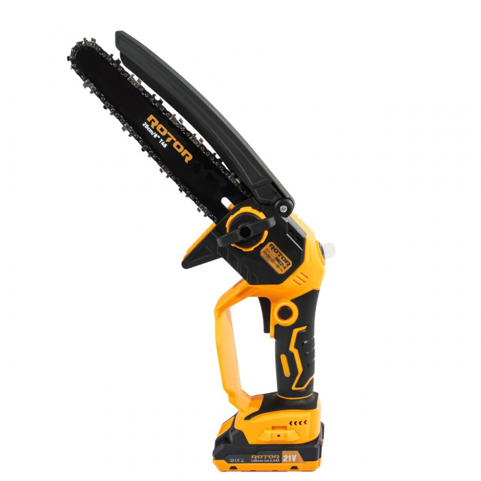 Fierăstrău cu Lanț ROTOR RMC21-8, 21V, Motor Brushless, Viteză 12 m/s, Tăiere Precisa de 125 mm – Set Complet cu 2 Acumulatori și Cutie de Transport [3]