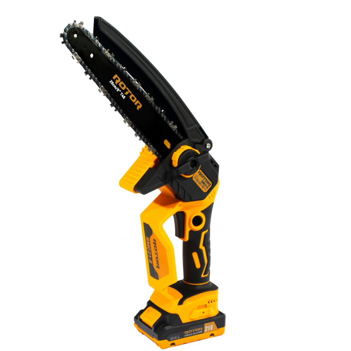 Fierăstrău cu Lanț ROTOR RMC21-8, 21V, Motor Brushless, Viteză 12 m/s, Tăiere Precisa de 125 mm – Set Complet cu 2 Acumulatori și Cutie de Transport [2]