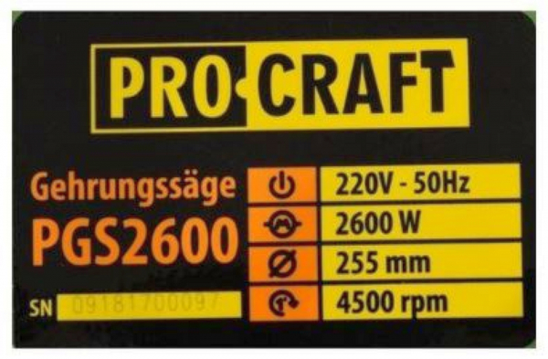 FIERASTRAU ELECTRIC CIRCULAR 2600W, 4500RPM, PROCRAFT PGS2600 [3]