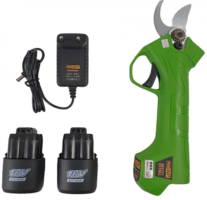 PACHET COMPLET Foarfeca electrica taiat vita de vie cu 2 buc. acumulatori 2Ah-16V Li-Ion + 1 buc. SET Cutit REZERVA Procraft ES16Li [9]