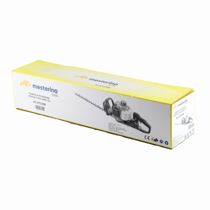 Foarfeca pe benzina pentru gard viu MESTERINO TOOLS NT-HT230B, motor 2 timpi, cilindree 22.5 cm3, putere 0.9 cai, lungime taiere 46 cm [3]