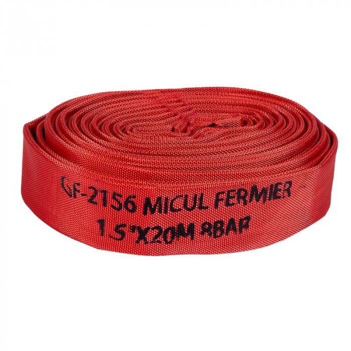 Furtun pompier, diametru 1.5", 20 m, 8 bari, fara capete, rosu, Micul Fermier GF-2156 [1]