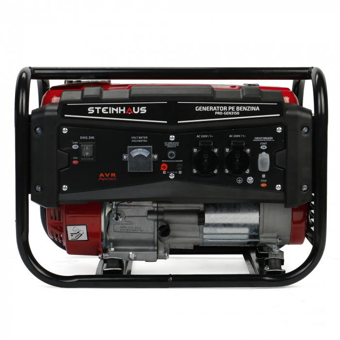 Generator curent electric Steinhaus PRO-GEN3150, 3150 W cu stabilizator de tensiune, benzina, autonomie 9.8 h [5]
