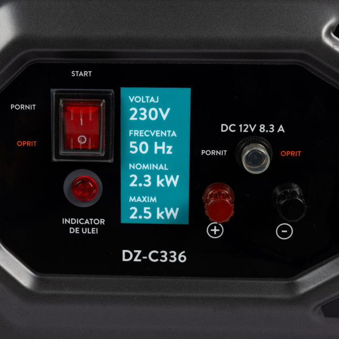 Generator Detoolz 2.5kW 2 prize 230V benzina, 4T, pornire manuala 15L fara roti G01 [6]