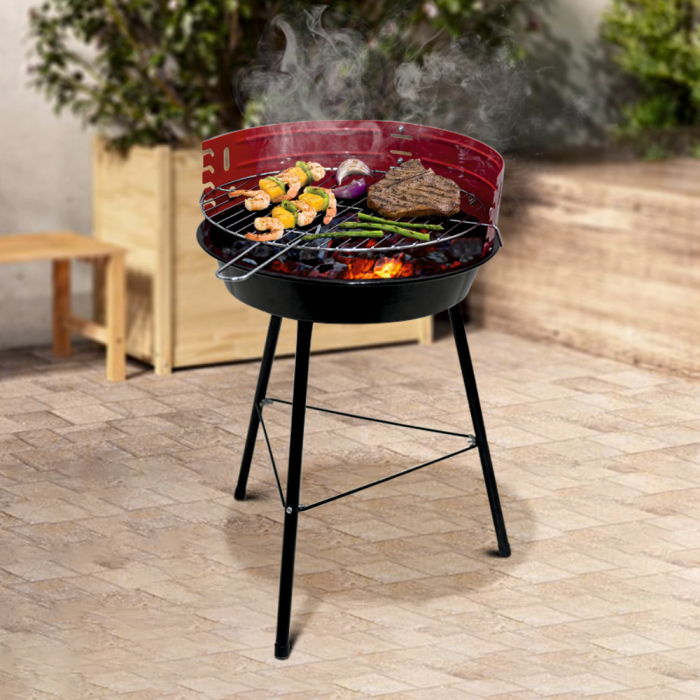 Gratar pe carbuni KLUGMEISTER KY23014, material otel, circular, portabil, inaltime gatire 53 cm, diametru gratar 33 cm [5]