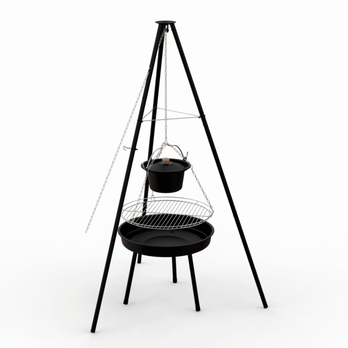 Gratar pe carbuni KLUGMEISTER KY23020A, material otel, suspendat, cu trepied, diametru 49 cm [3]