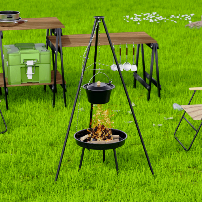 Gratar pe carbuni KLUGMEISTER KY23020A, material otel, suspendat, cu trepied, diametru 49 cm [5]