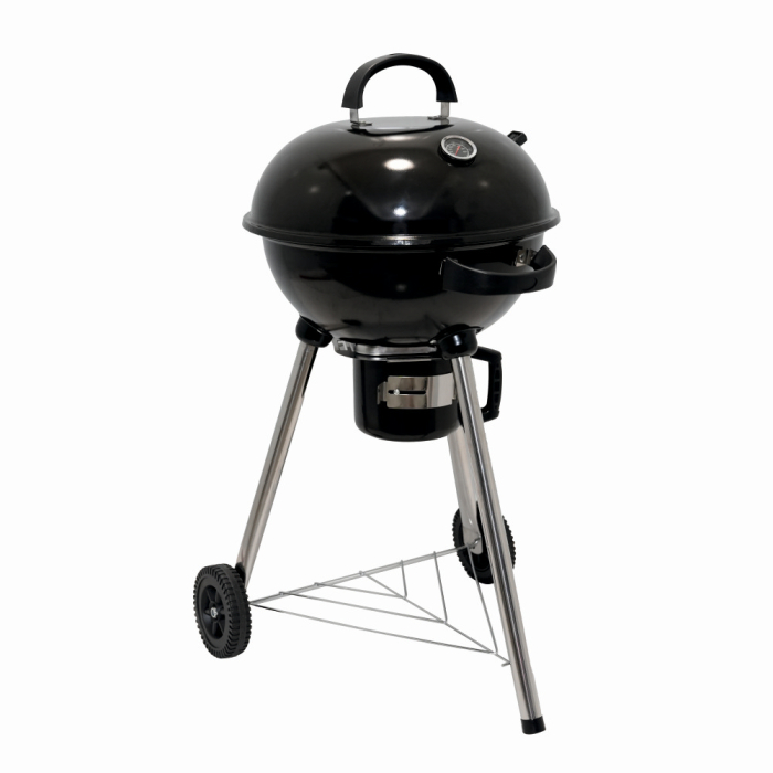 Gratar pe carbuni KLUGMEISTER YH22018K, material otel, cu capac si roti de deplasare, inaltime gatire 73 cm, dimensiuni 52x56x96 cm [2]