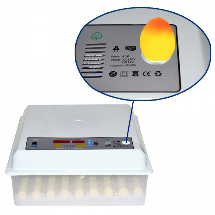 Incubator cu intoarcere automata pentru 64 oua de gaina, rata, gasca, prepelita, curcan, fazan, potarniche  Model MS-64 , 230VAC si 12V DC [4]
