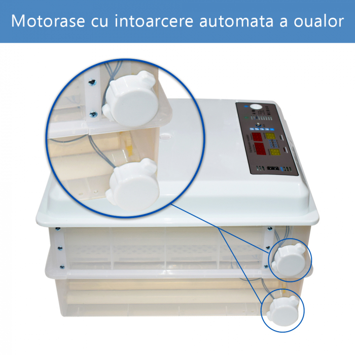 Incubator oua Euro-Tehno MS-120, 120 oua gaina automat, cu 2 nivele, 80W, ovoscop incorporat [3]