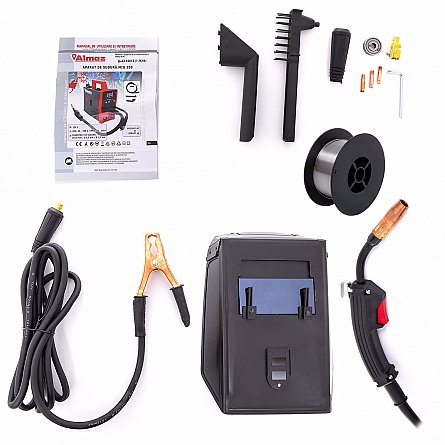 Set Aparat de sudura cu Plasma - GranDepo ALMAZ MIG-MMA 200A, Fir sudura MIG 0,8-1.0 mm (electrozi sudura MMA 1.6mm-4mm) MMA 200A MIG 200A Model COMPLET plus Rola fir sudura 0,8mmCABLU MMA 250A INCLUS [9]