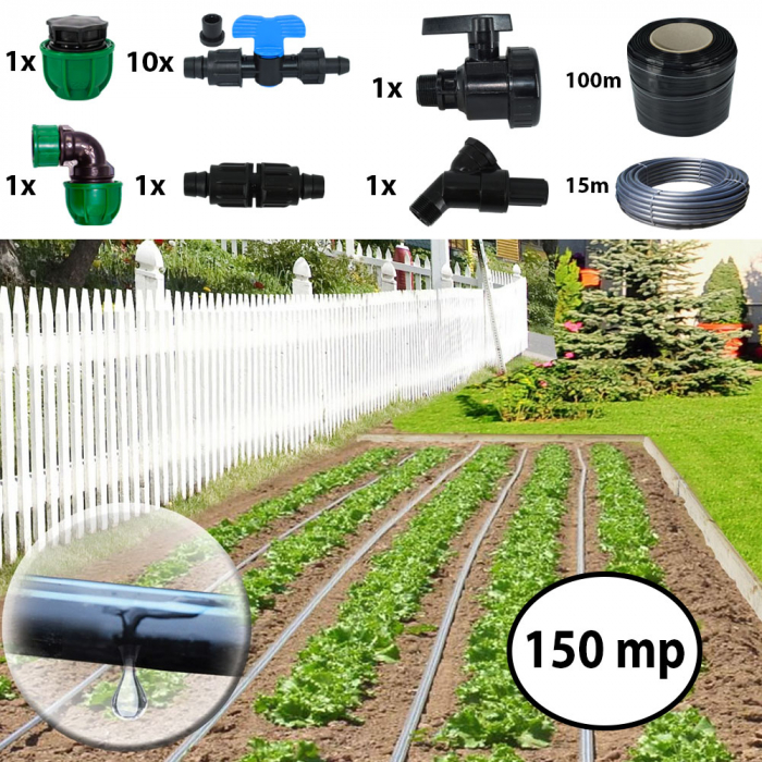 Kit complet Sistem irigare prin picurare pentru gradina cu suprafata de 150 mp [2]