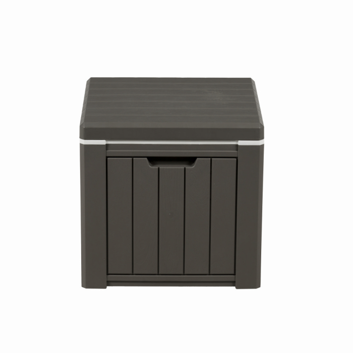 Lada depozitare pentru terasa/gradina din HDPE KLUGMEISTER KJF3146, 42x42x40.1 cm, volum 37 litri, culoare gri [5]