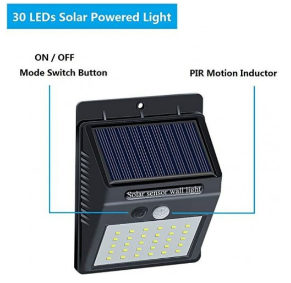 Lampa cu LED incarcare solara si senzor de miscare 30 x LED [3]
