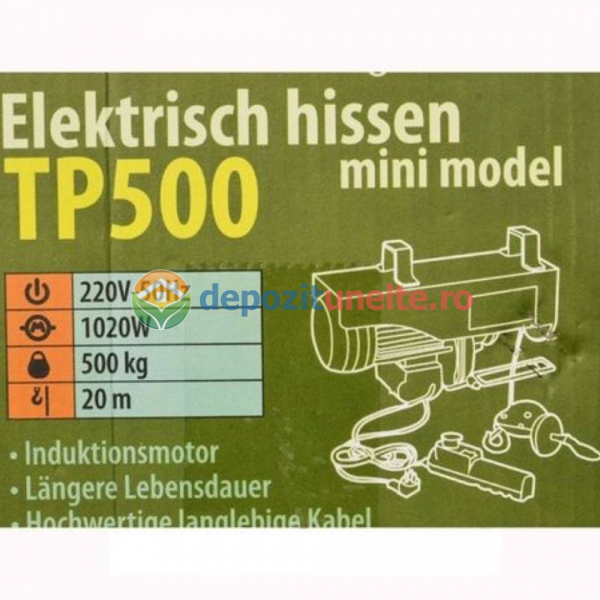 MACARA ELECTRICA PROCRAFT TP500, 1020W, 500KG, PALAN SCRIPETE ELEVATOR [3]