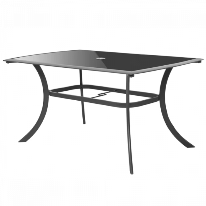 Masa pentru gradina si terasa HECHT HONEY MAXI TABLE, blat din sticla neagra securizata, cadru din profile aluminiu, 168 x 97 x 72 cm [1]