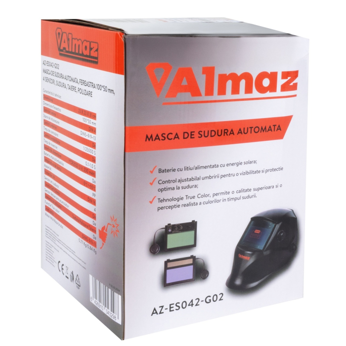 Masca de sudura Almaz, automata, fereastra 100x50mm, 4 senzori, sudura, taiere, polizare [3]
