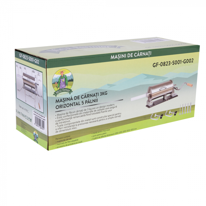 Masina de carnati 3kg ORIZONTAL 5 palnii [9]