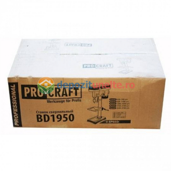 Masina de gaurit de banc Procraft BD1950, Bormasina fixa cu coloana, 450W, 16mm [8]