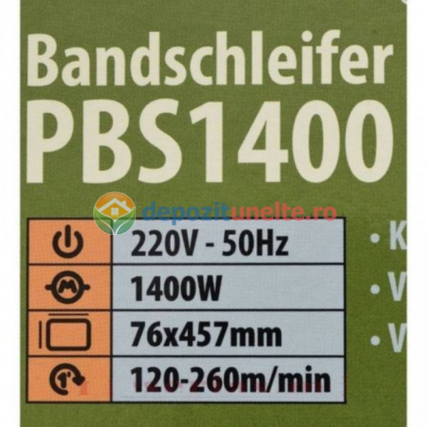 Masina de slefuit ProCraft PBS1400, 120-260 m/min, 457 mm x 76 mm, 1400W [5]