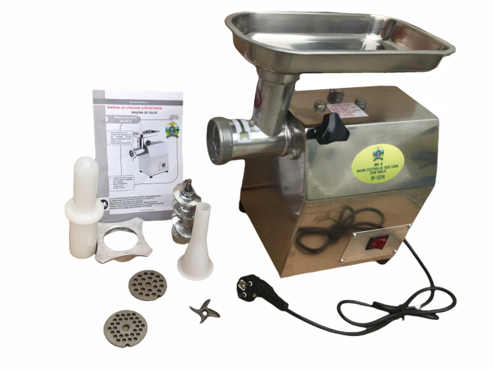 Masina Tocat carne MK-8, 350W, 60 Kg/Ora, Grandepo Micul Fermier 2021 pentru uz casnic cu 2 site si 1 cutit GF-2214 [2]
