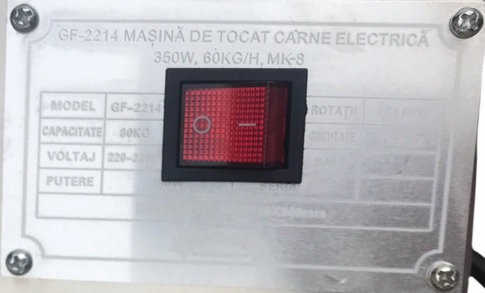 Masina Tocat carne MK-8, 350W, 60 Kg/Ora, Grandepo Micul Fermier 2021 pentru uz casnic cu 2 site si 1 cutit GF-2214 [3]