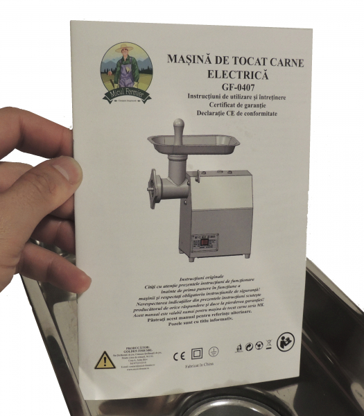 Masina de tocat carne electrica - profesionala COMPLET INOX - CARMANGERIE  850W 150k/ora [13]