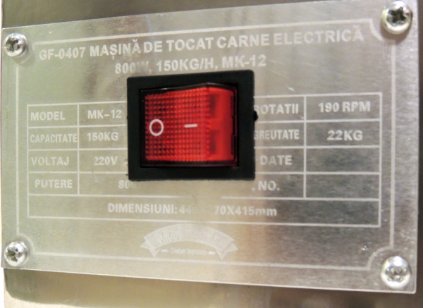 Masina de tocat carne electrica - profesionala COMPLET INOX - CARMANGERIE  850W 150k/ora [9]