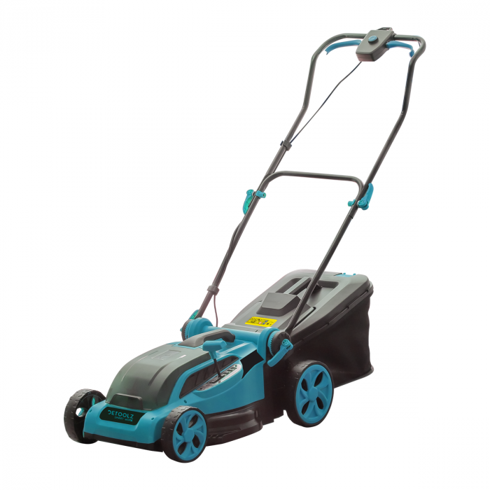 Masina de tuns gazonul cu acumulator 2x18V, 380mm, 36l, Detoolz DZSE229 este un produs robust, eficient construit pentru tunderea ierbii. [3]