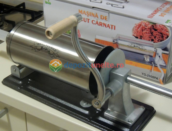 Masina de umplut carnati 4kg Micul Fermier - Orizontal (YG-2008PA) suport / talpa de metal cu protectii de silicon [12]