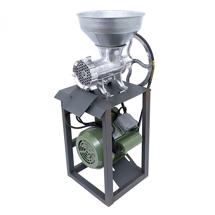 Masina electrica de tocat carne din aluminiu, Nr.32, cu cadru si motor electric de 1500 W, 1400 Rpm, 2 kg/min [2]